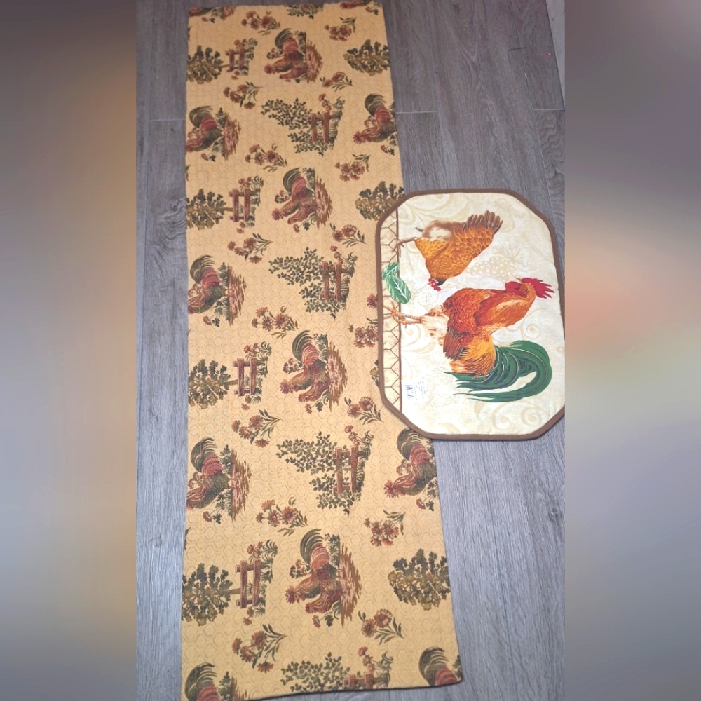 Roster-Country Table Runner Hand Made & Double Rosters Place Mat
